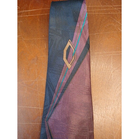 Bugle Boy Men Neck Tie 58”x 3.75" 80s 90s Abstract Print Retro Vintage - Picture 3 of 5